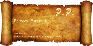 Piros Patrik névjegykártya